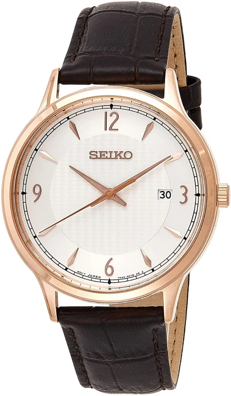 Seiko Mens Watch with Brown Leather Strap SGEH88P1