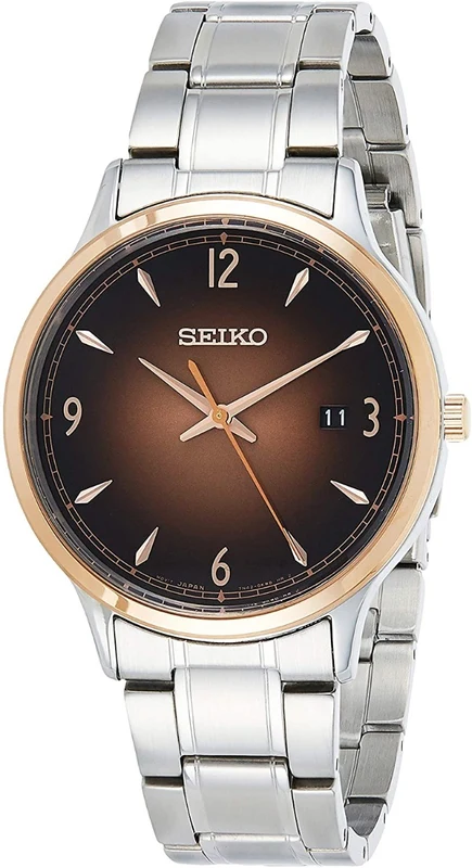 Seiko Men's Watch with Stainless Steel Strap and Brown Dial SGEH90P1