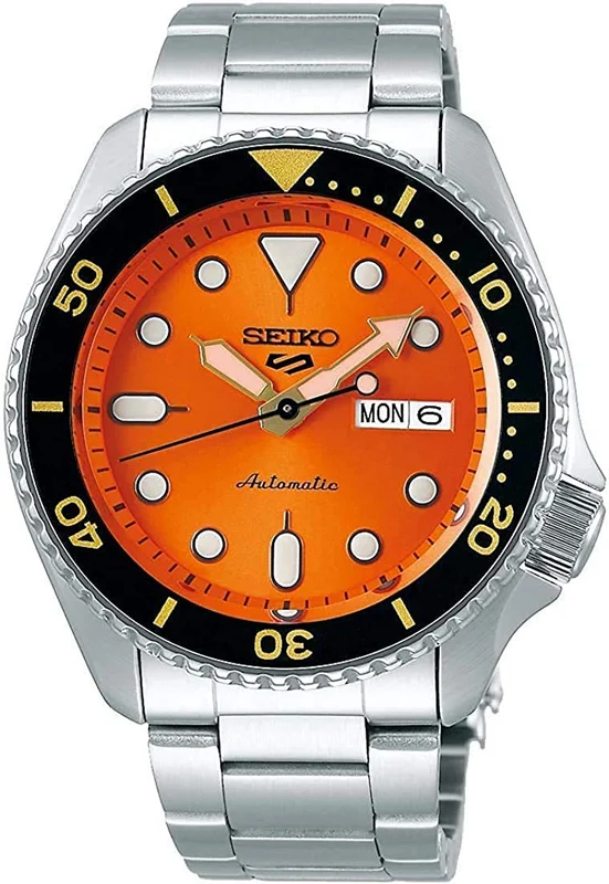 Seiko 5 Sports SRPD59K1 Orange Dial Automatic Mechanical Diver Men Watch NEW