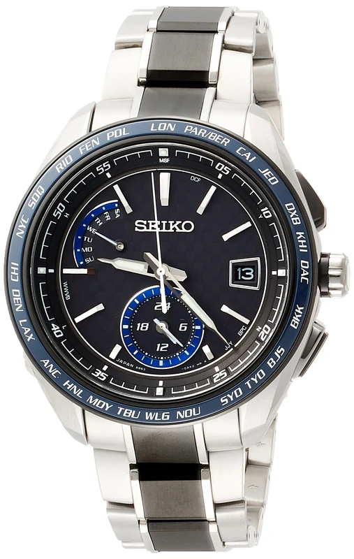 SEIKO BRIGHTZ SAGA261 Black Men's Watch Solar Radio Carbon Tone Black Dial NEW