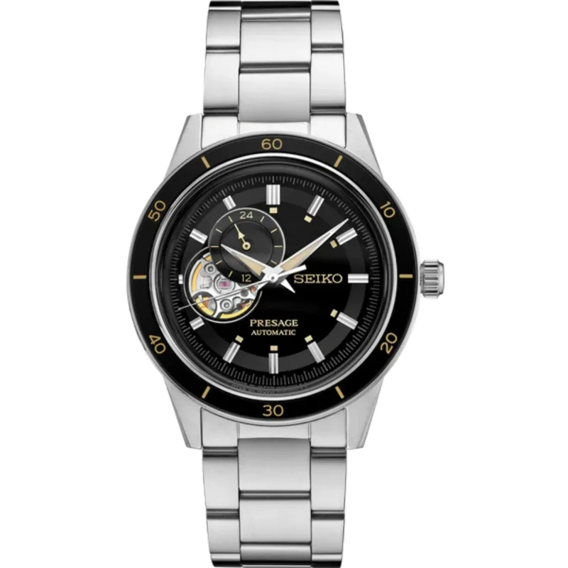 Relógio Seiko Presage Open Heart Automático Preto SSA425