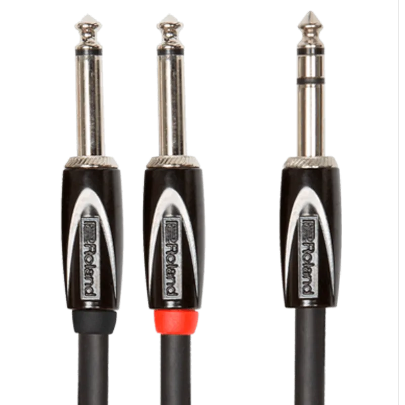 Cabo Roland RCC-10-TR28 RCC-10-TR28 | Cabo Y Roland Duplo P10 Mono/P10 Estéreo de 3m - Série Black