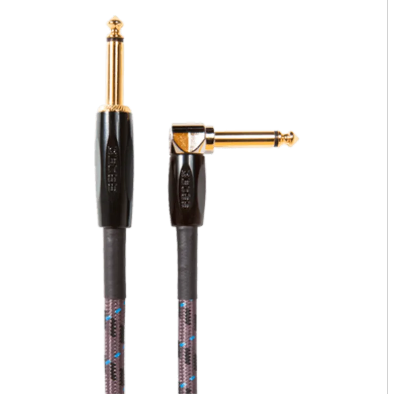 BOSS BIC-10A | Cabo P10 x P10 em L de 3 metros BIC-10A | Cabo P10 BOSS de 3 metros pra Instrumento com 1 Ponta em L