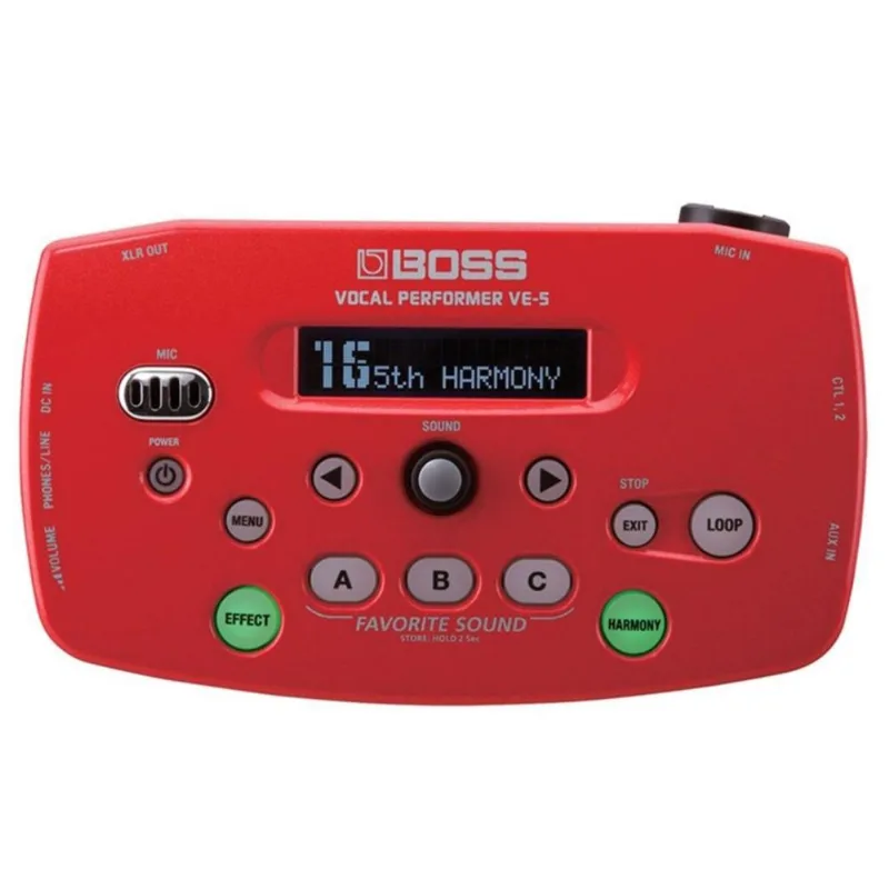 Pedal para Vocalista Processador Vocal Boss VE-5 Vermelho