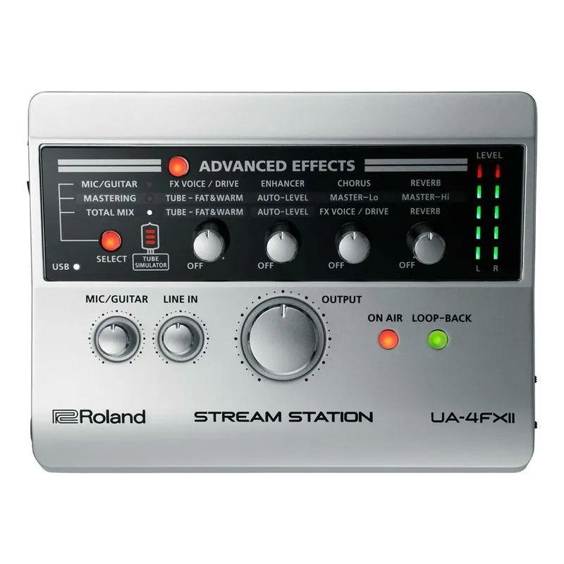 Interface de Áudio USB Para Transmissão Via WEB UA-4FX2 - Roland