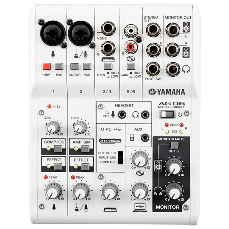 Mesa Interface Analógica Yamaha AG06 Branca