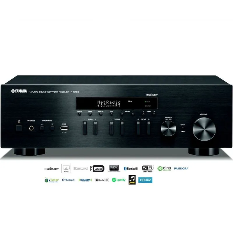 Receiver Stereo Hi-Fi Network Yamaha R-N402 Wireless Bluetooth AirPlay MusicCast USB Bivolt