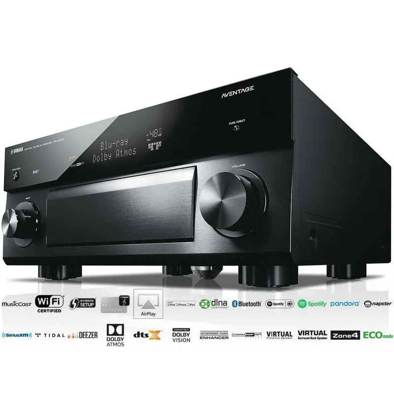 Receiver Yamaha Rx-a2070 Aventage 9.2ch Wifi Musiccast Spotify Airplay Zona2/3 Bt 4k Ultrahd Bivolt