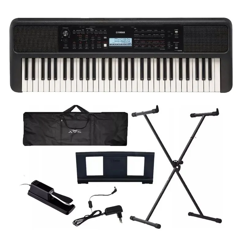 Teclado Arranjador Yamaha PSR-E383 E-383 Kit