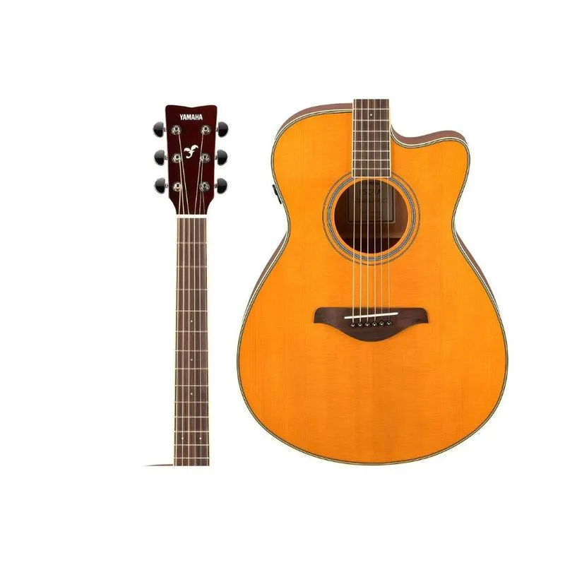 Violao Yamaha fsc-ta nt TransAcoustic Tampo Sólido Aço Cutway Elétrico Natural