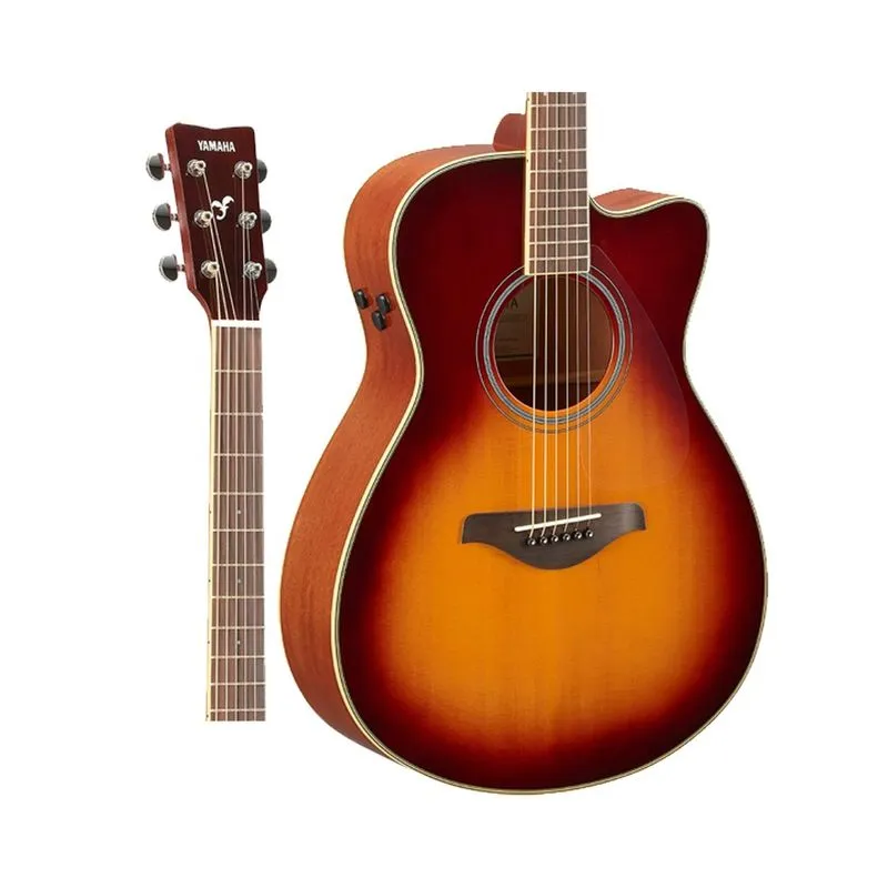 Violao Yamaha fsc-ta bs TransAcoustic Tampo Sólido Aço Elétrico Brown Sunburst