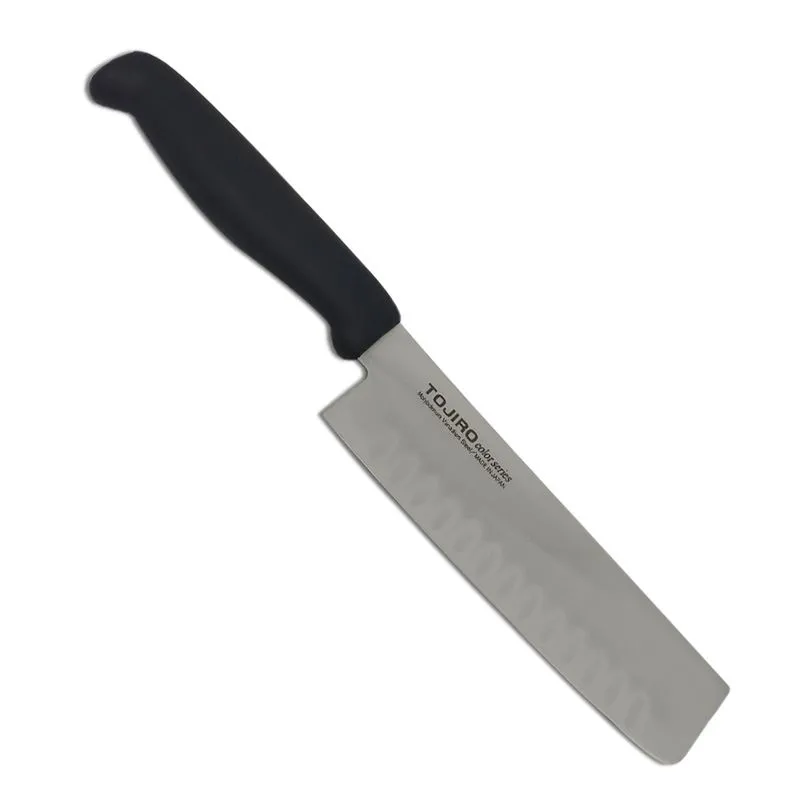 Faca Nakiri Inox com Cabo Preto e Alvéolos 6,5”