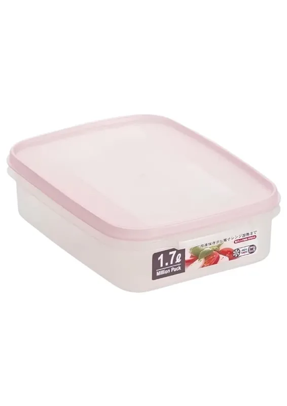 YAMADA MILLION POTE 1.7L No.520 ROSA - Pote para armazenamento de alimentos. Origem: Japão