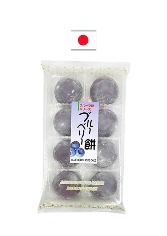 KUBOTA DAIFUKU BLUEBERRY 8P 200g - Doce de farinha de arroz moti com recheio de mirtilo. Origem: Japão