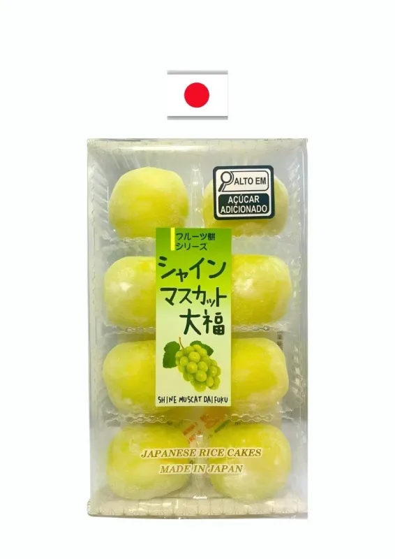 KUBOTA DAIFUKU MUSCAT 8P 200g - Doce de farinha de arroz moti com recheio de uva verde. Origem: Japão