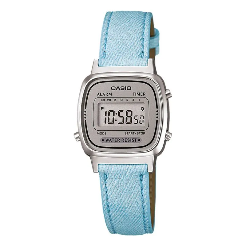 Relógio Casio Vintage Feminino Azul Claro Digital LA670WL-2ADF