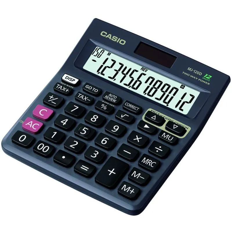 Calculadora Casio Mj-120d Grande Display Solares