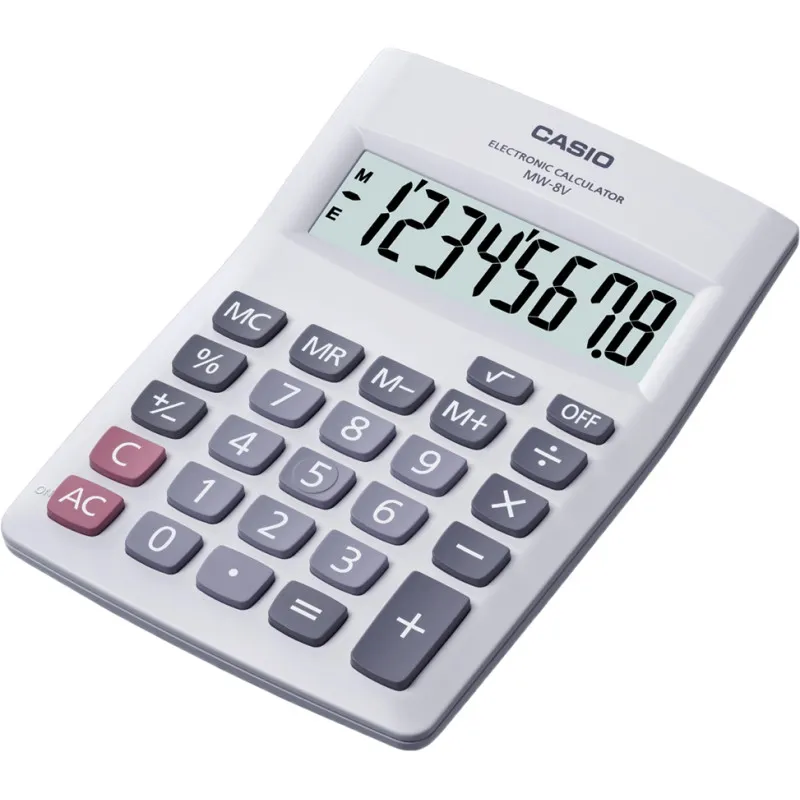 Calculadora Casio Mw 8v We (8 Digitos) Branco