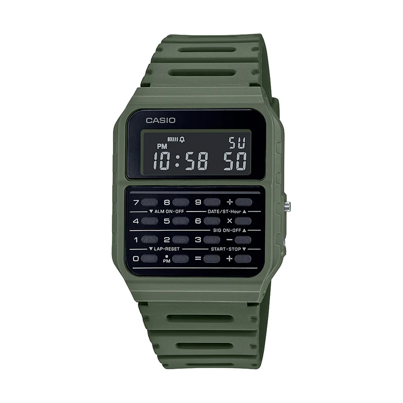 Retro Dial Digital Watch - Silver Metallic