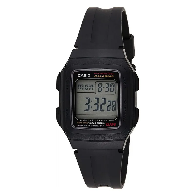 Reloj Casio F-201wa-1adf Negro Hombre