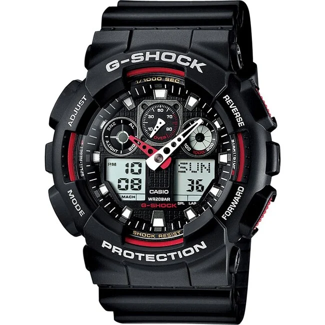 Casio G-Shock GA-100-1A4ER sat, crni/crveni