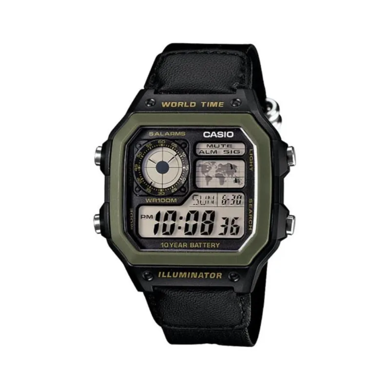 Relógio Casio Masculino Ref: Ae-1200whb-1bvdf Digital World Time