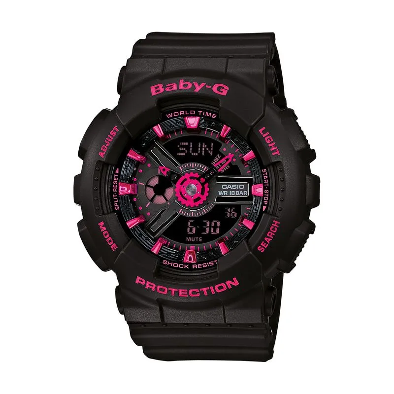 Relógio Casio Baby-G Feminino Preto Anadigi BA-111-1ADR