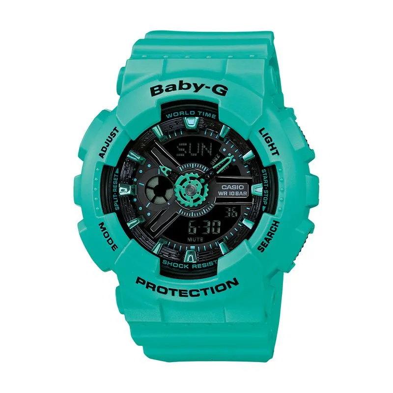 Relógio Casio Baby-G Feminino Verde Anadigi BA-111-3ADR