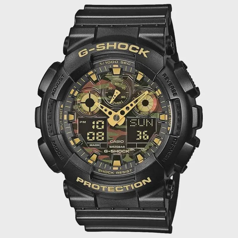 Relógio casio g-shock masculino camuflado GA-100CF-1A9DR
