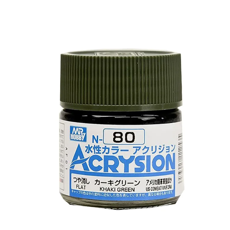 Tinta Acrysion N080 Khaki Green Flat 10 Ml Gunze Guac80