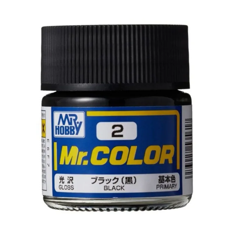 Tinta Acrílica Mr Color C-002 Preto Gloss 10Ml Gunze Gumrc02