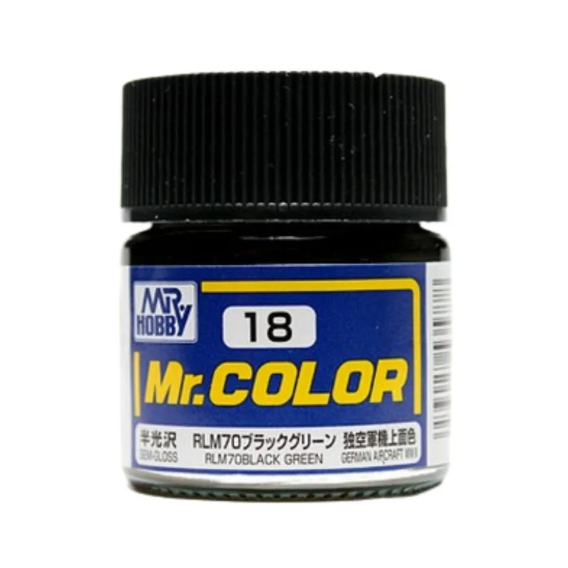 Tinta C18 Rlm70 Preto Verde Semi Brilhante 10Ml Gunze Gumrc18