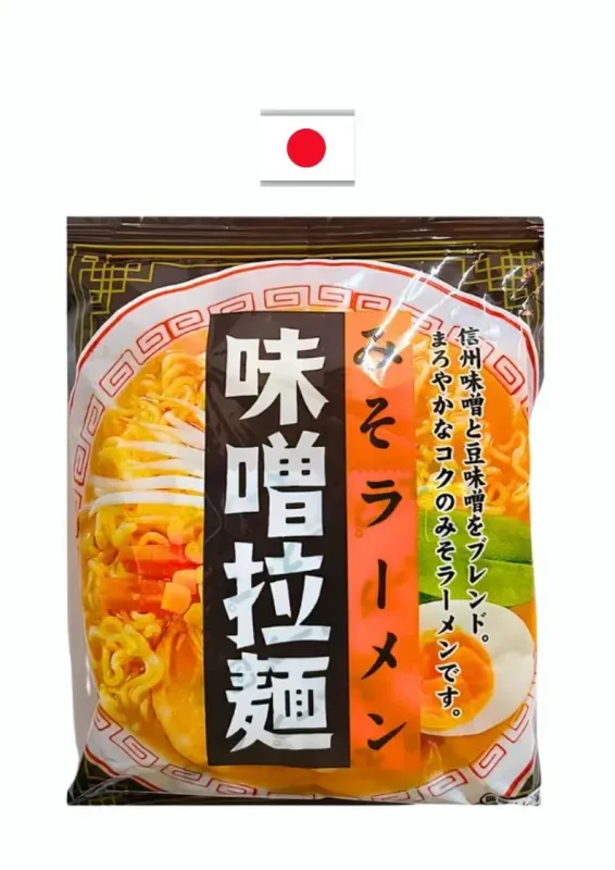 SUNAOSHI FUKURO MISSO LAMEN 1P 84g - Macarrão instantâneo com caldo tradicional À base de missô (pasta de soja), especiarias e cebolinha. Origem: Japão