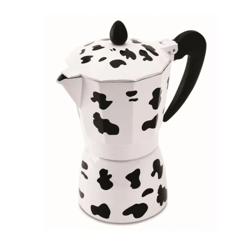 CAFETEIRA ITALIANA ESTAMPADA EM ALUMINIO 6 XICARA VAQUINHA LUXO HERCULES