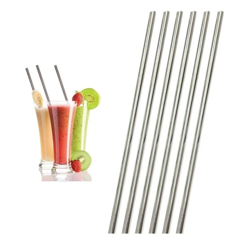 CANUDO RETO ECOLÓGICO RIGIDO 6 PEÇAS + ESCOVINHA PARA ÁGUA, SUCO, REFRIGERANTE