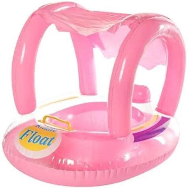 Boia Bebês Com Assento E Cobertura Baby Boat - Rosa 70X65X55