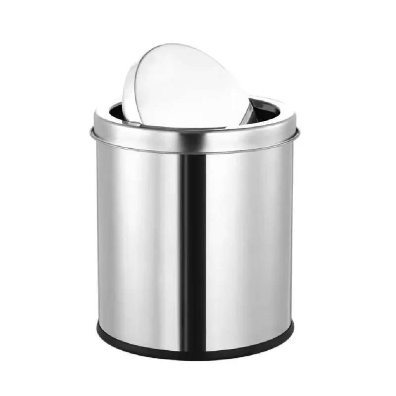 Lixeira Inox Basculante 12L Aco Inoxidavel Tampa Giratoria Vai e Vem Luxo Cozinha Banheiro