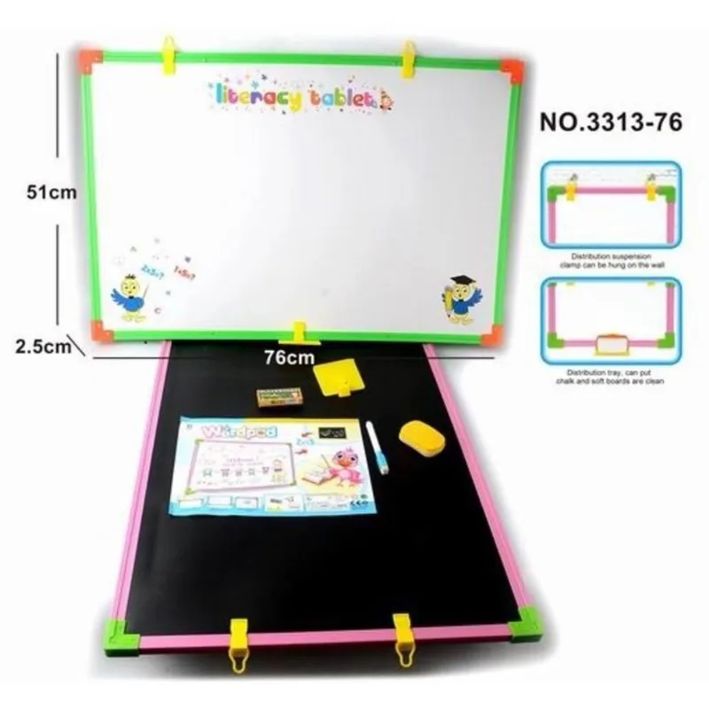 Lousa Infantil Quadro Branco E Negro Cor Rosa
