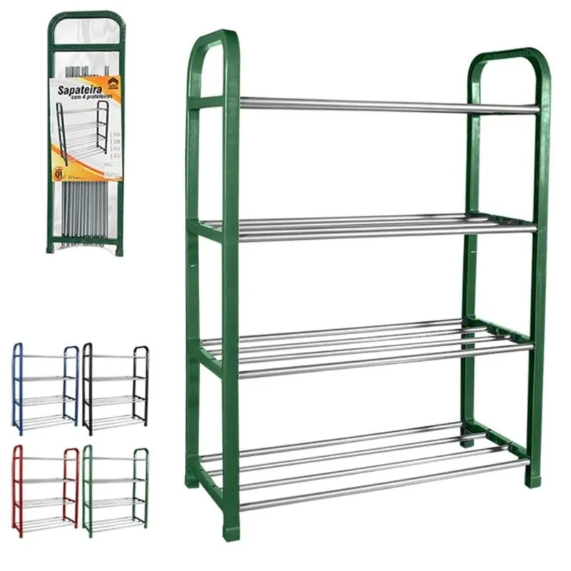 Sapateira Desmontavel Organizadora Com 4 Prateleiras Vertical 8 Pares Em Aluminio