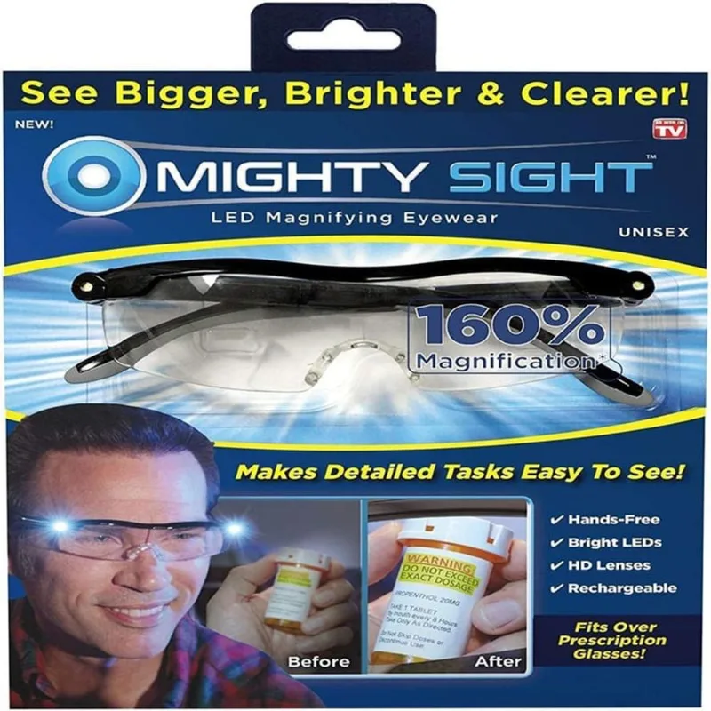 Oculos lupa visao noturna led aumento para leitura conserto pequenas pecas maos livre recarregavel