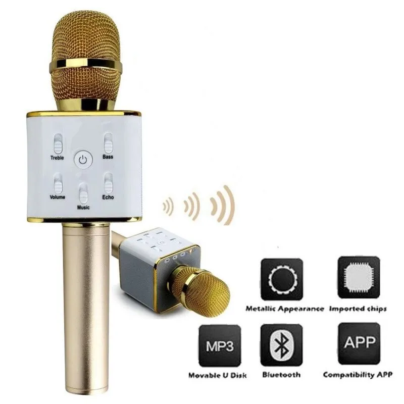 Microfone Bluetooth Karaoke Com Alto Falante Voice Sem Fio Caixa De Som Portatil