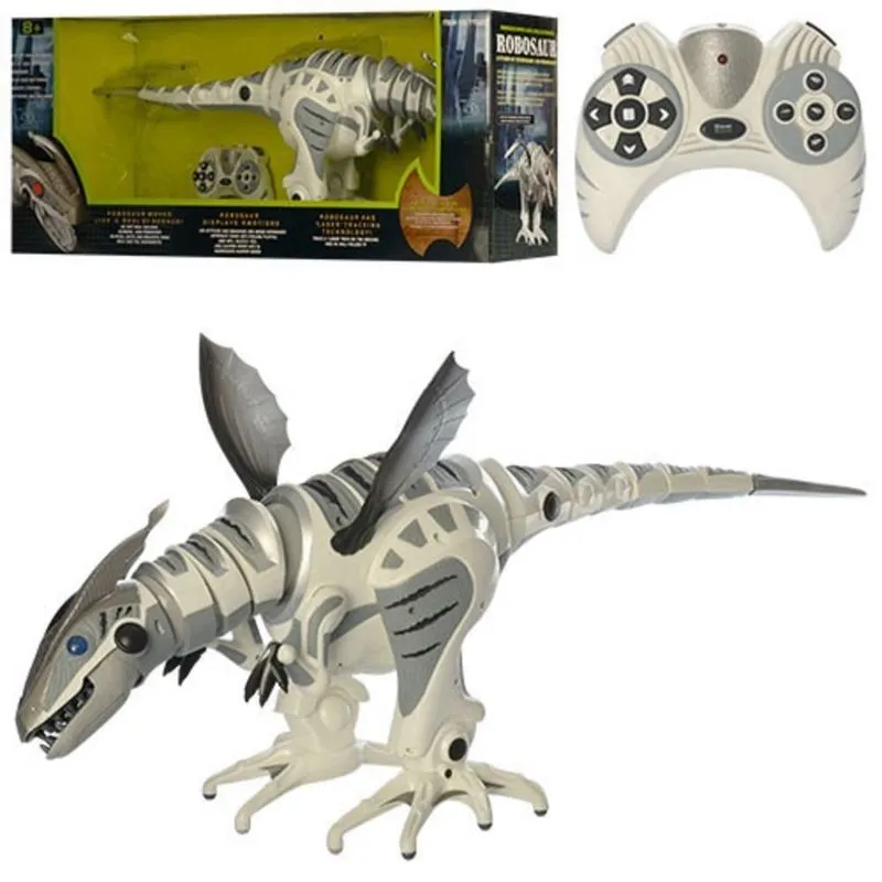 Robossauro Robo Dinossauro Com Controle Grande 80cm E Sensor De Movimento E Som Com 40 Funções