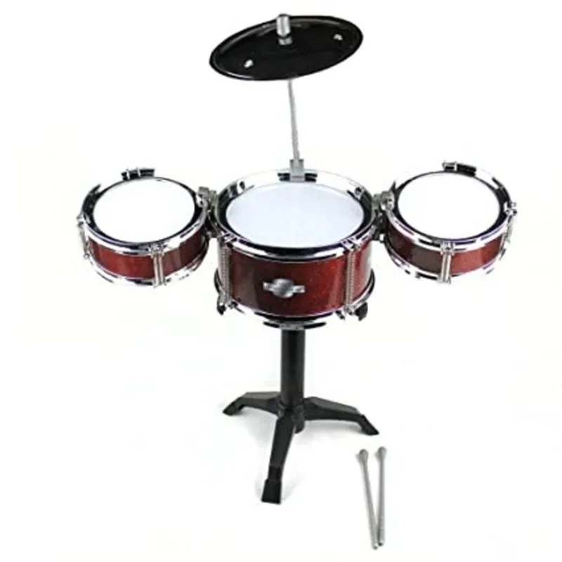 Bateria Estilo Profissional Com 3 Tambores Musical Infantil First Band Completa