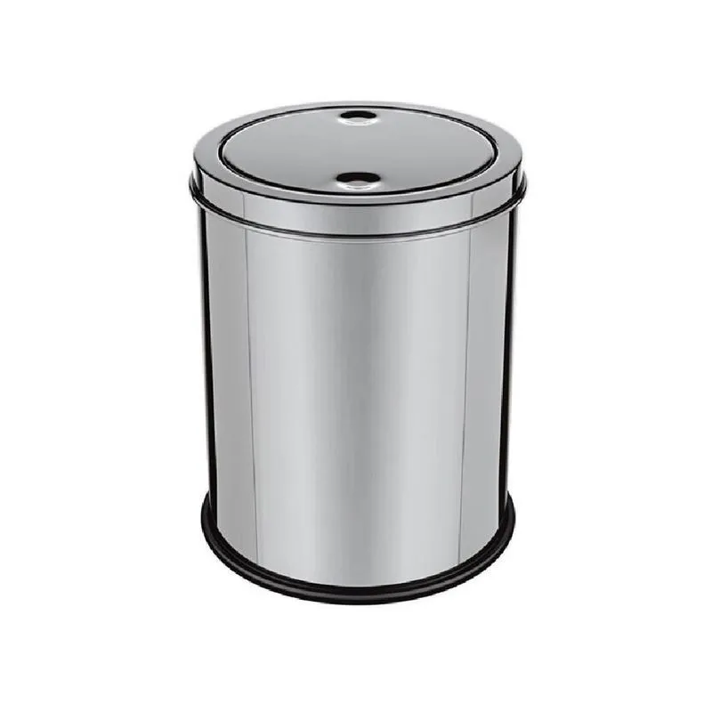 Lixeira Em Inox Basculante 5 Litros Cesto De Lixo Anti Odor Tampa Giratoria Vai E Vem Luxo Banheiro Cozinha Escritorio