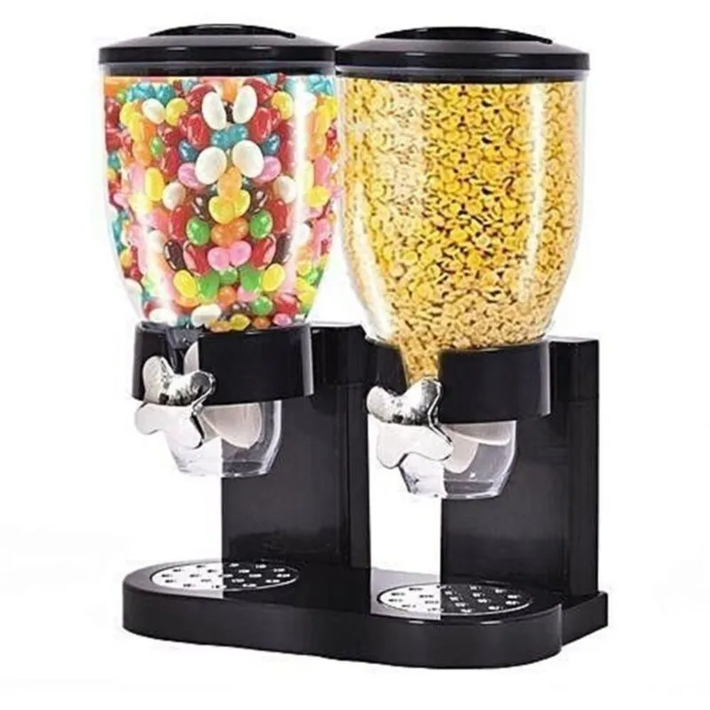 Dispenser Duplo De Cereais Porta Mantimentos Alimentos Graos De Mesa E Bancada
