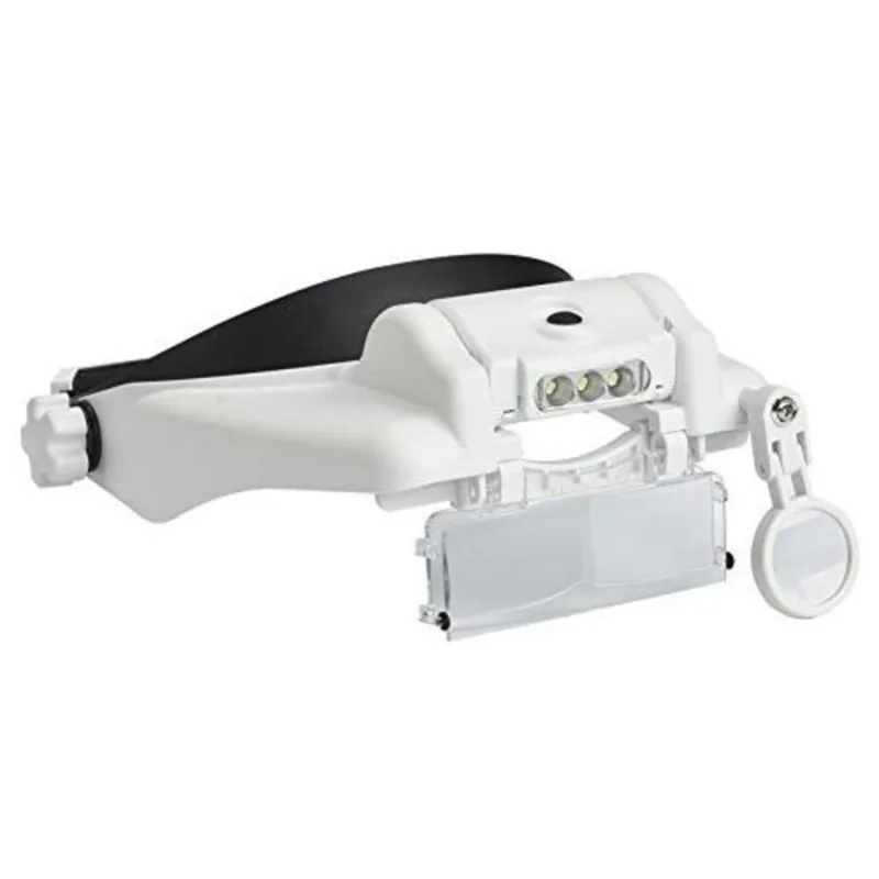 LUPA DE CABEÇA RECARREGAVEL 3 LEDS PROFISSIONAL COM 3 LENTES ILUMINADA AUMENTO DE 1,5X A 11,5X DENTISTA MEDICO ESTETICA