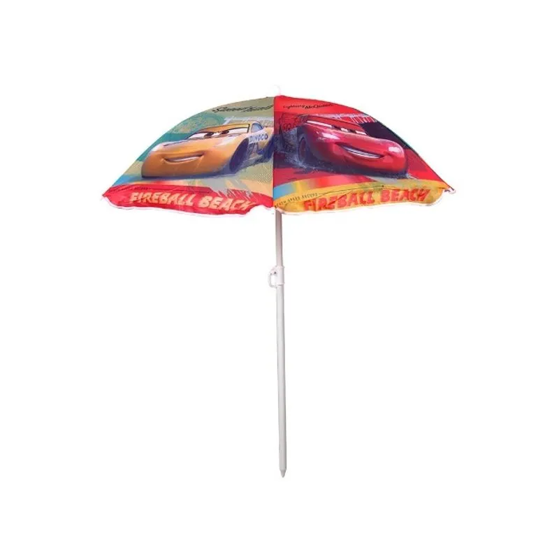 GUARDA SOL INFANTIL PARA PISCINA E PRAIA DISNEY CRIANÇA 114CM CARROS EM POLIESTER COM CABO DE METAL