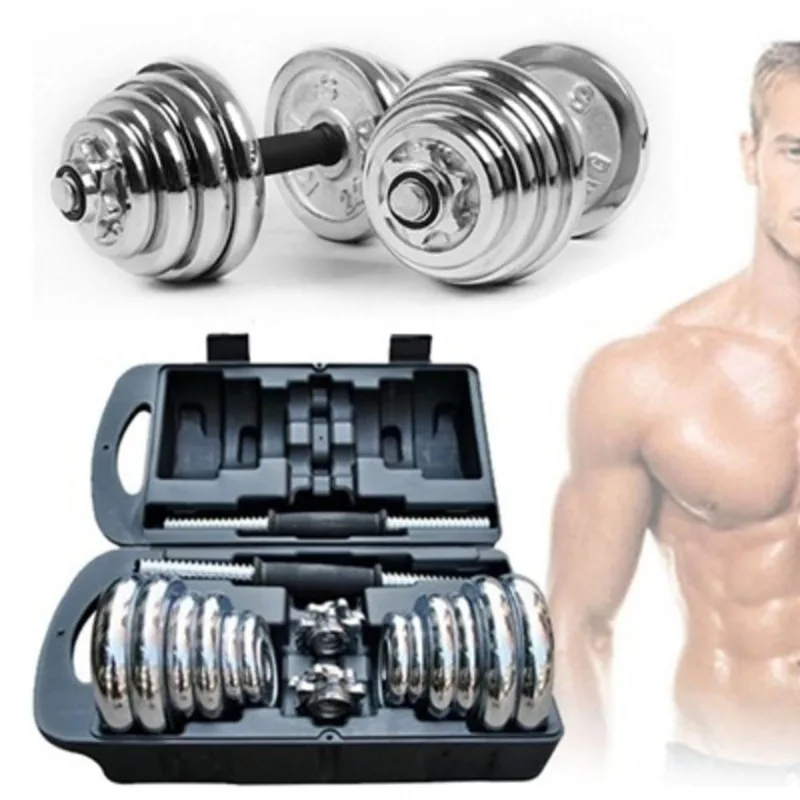 Kit Com Barras Halteres E Anilhas Musculação 19 Peças
