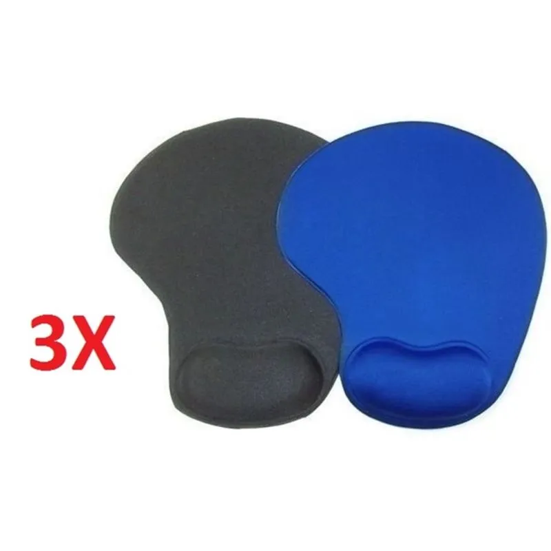 KIT 3 MOUSE PAD SUPORTE PARA MOUSE ERGONOMICO COM APOIO PARA PULSO MOUSEPAD CONFORT