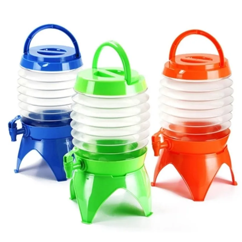 Suqueira Dispenser Retratil 7,5 Litros Para Camping Praia Viagem Portatil Expansivel Com Torneira Tampa E Alça Para Transporte Azul